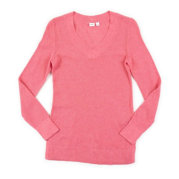 GAP pink Bella V-neck tunic sweater in Potpourri pink size XS - Picture 1 of 9